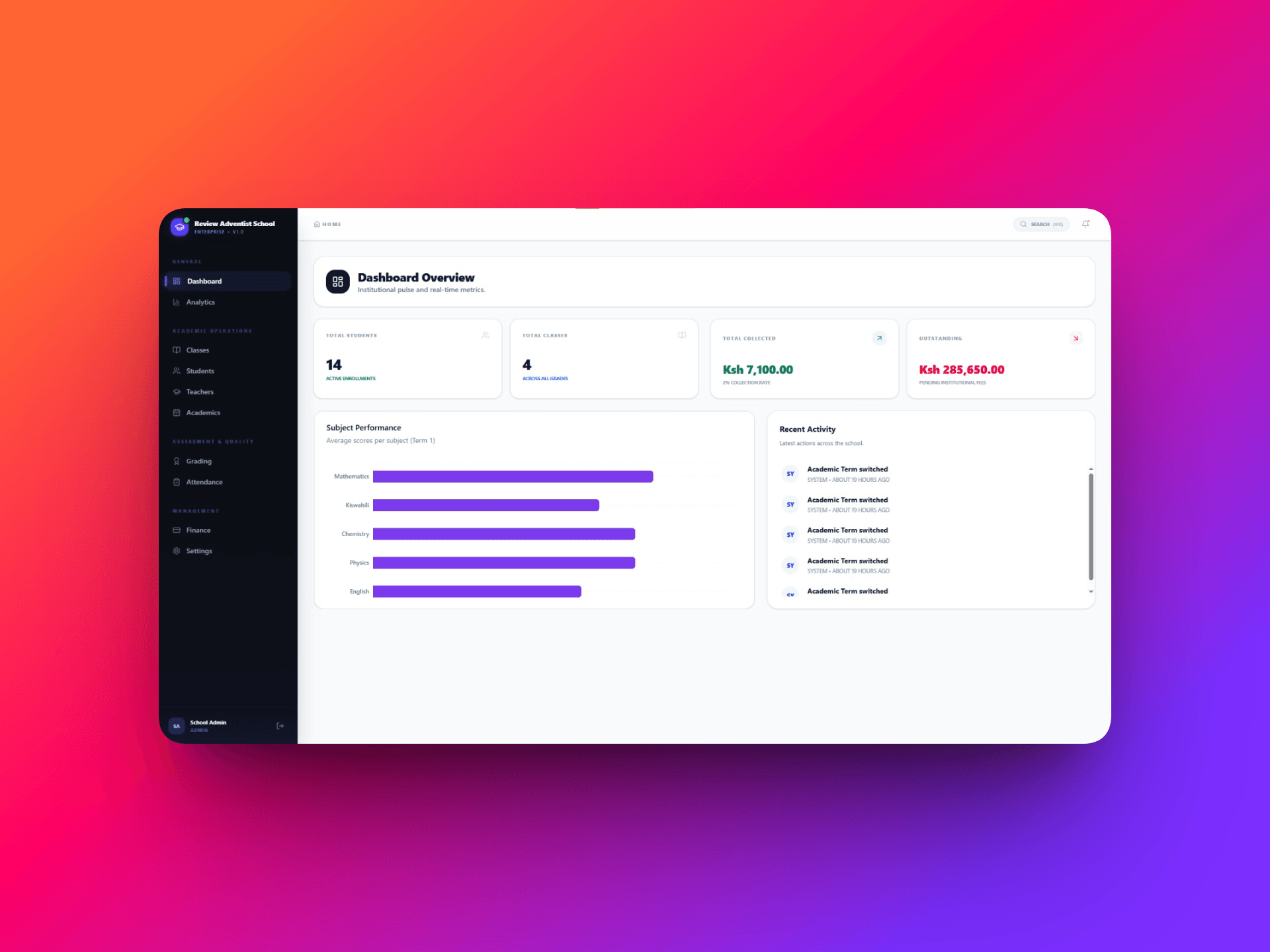 GradeHub - Enterprise SaaS Platform
